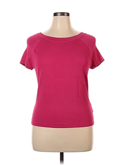 Pre-owned Carlisle Short Sleeve Top Pink Boatneck Tops