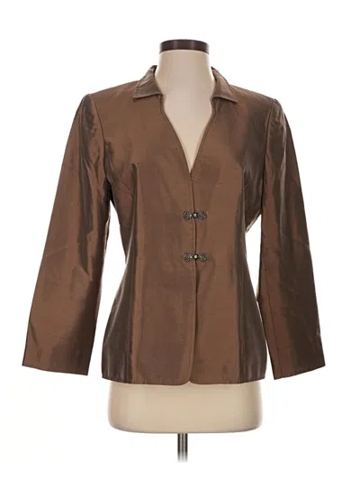 Pre-owned Carlisle Silk Blazer Jacket In Brown