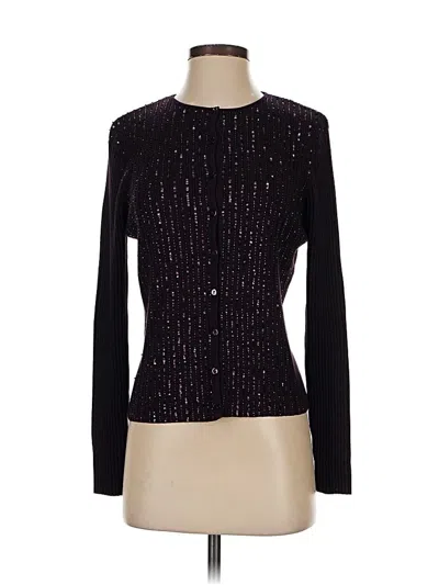 Pre-owned Carlisle Silk Cardigan Sweater In Black