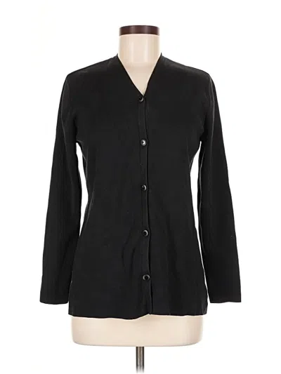 Pre-owned Carlisle Silk Cardigan Sweater In Black