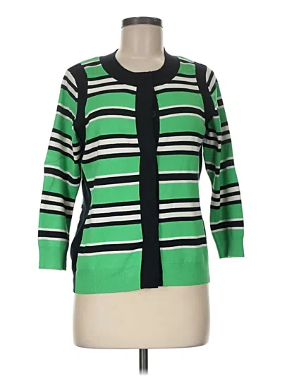 Pre-owned Carlisle Silk Cardigan Sweater In Green
