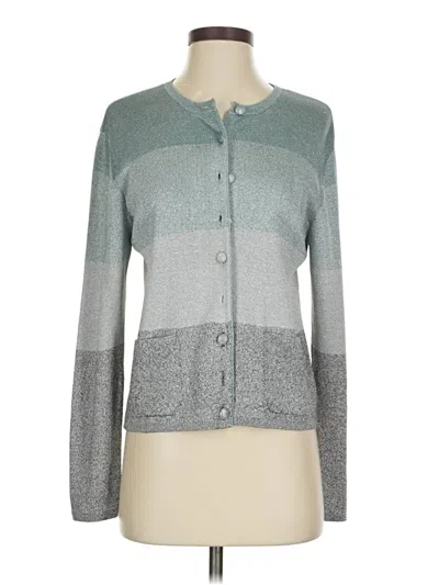 Pre-owned Carlisle Silk Cardigan Sweater In Silver