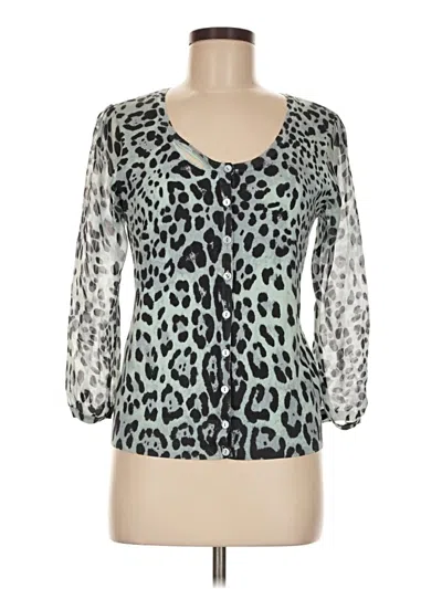 Pre-owned Carlisle Silk Cardigan Sweater In Silver