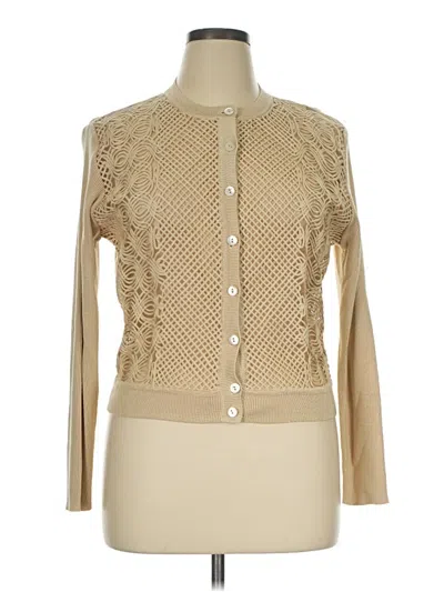 Pre-owned Carlisle Silk Cardigan Sweater In Tan