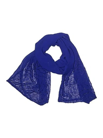 Pre-owned Carlisle Silk Scarf In Blue