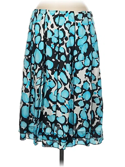 Pre-owned Carlisle Silk Skirt In Blue