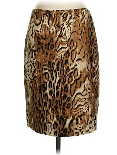 Pre-owned Carlisle Silk Skirt In Brown