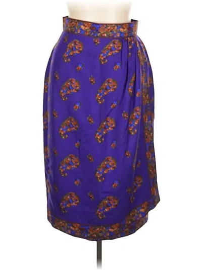 Pre-owned Carlisle Silk Skirt In Purple