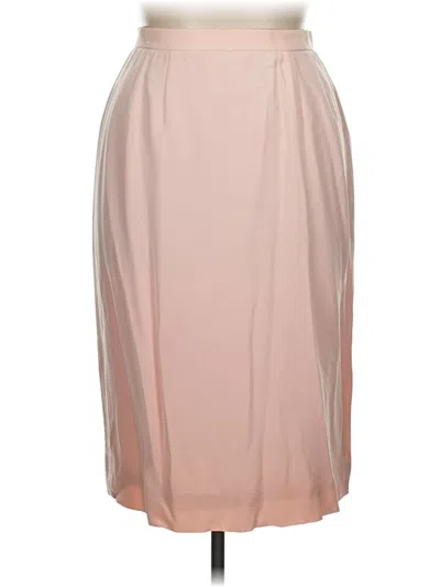Pre-owned Carlisle Silk Skirt In Tan