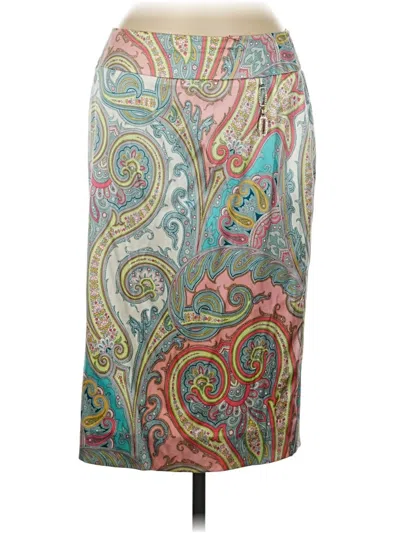 Pre-owned Carlisle Silk Skirt In White