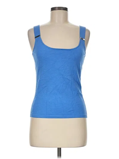 Pre-owned Carlisle Sleeveless Top Blue Scoop Neck Tops