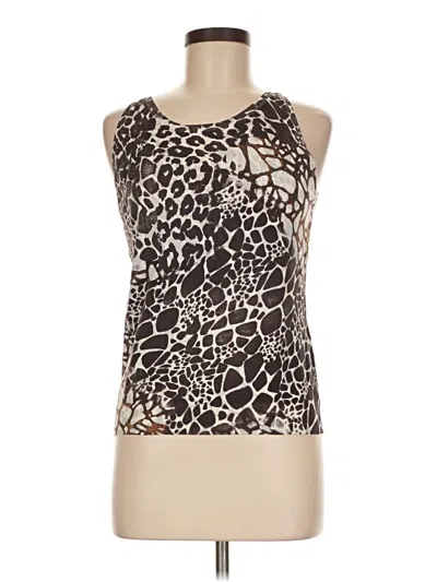 Pre-owned Carlisle Sleeveless Top Brown Halter Neckline Tops