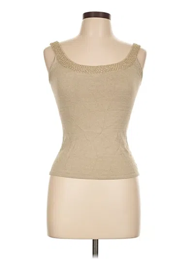 Pre-owned Carlisle Sleeveless Top Tan Scoop Neck Tops In Brown