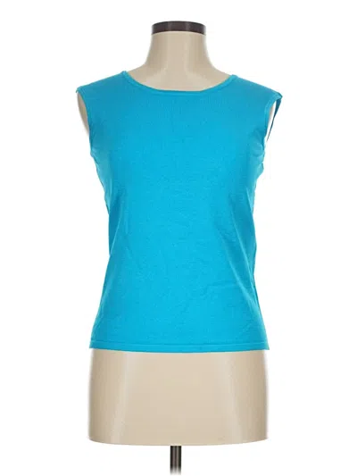 Pre-owned Carlisle Sleeveless Top Teal Boatneck Tops