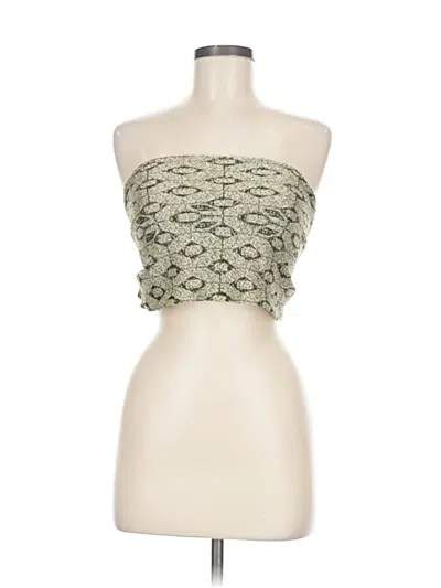 Pre-owned Carlisle Tube Top Gold Strapless Neckline Tops