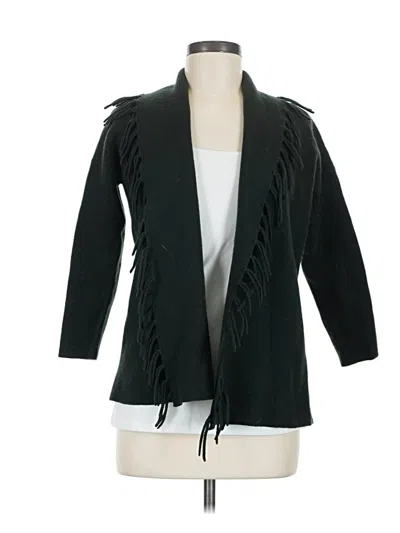 Pre-owned Carlisle Wool Cardigan Sweater In Black