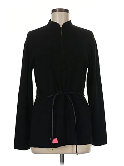 Pre-owned Carlisle Wool Cardigan Sweater In Black