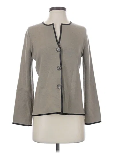 Pre-owned Carlisle Wool Cardigan Sweater In Gray