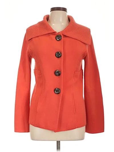 Pre-owned Carlisle Wool Cardigan Sweater In Orange