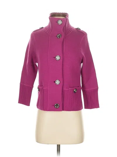 Pre-owned Carlisle Wool Coat In Purple