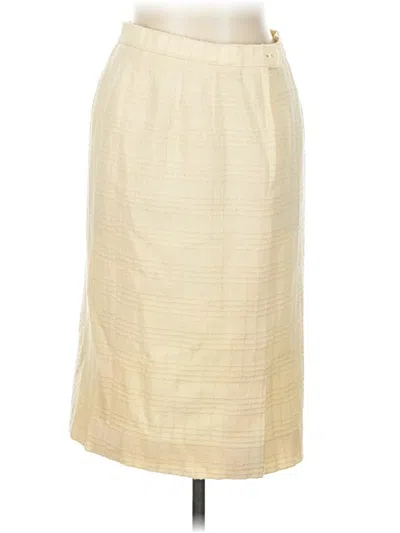Pre-owned Carlisle Wool Skirt In White
