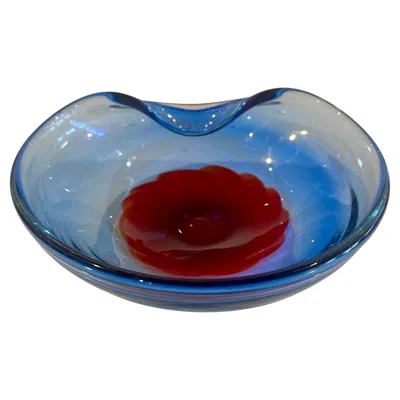 Pre-owned Carlo Moretti 1970's Murano Italy Freeform Catch It All Bowl In Gray