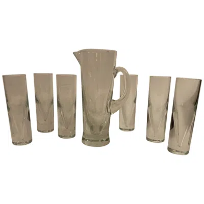 Pre-owned Carlo Moretti 7 Piece Italian Hand-blown 1980's  Drink Set In Brown