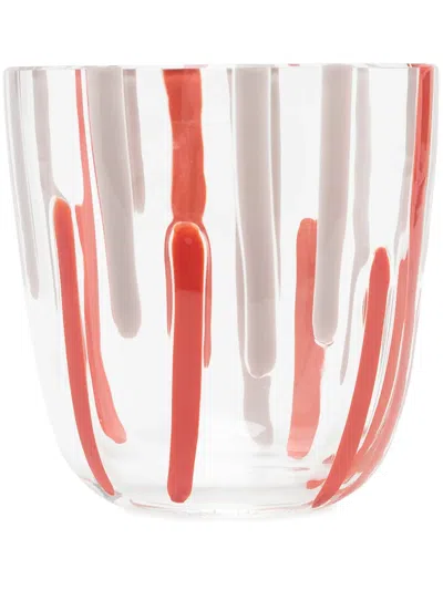 Carlo Moretti Abstract Stripe Print Glass In White