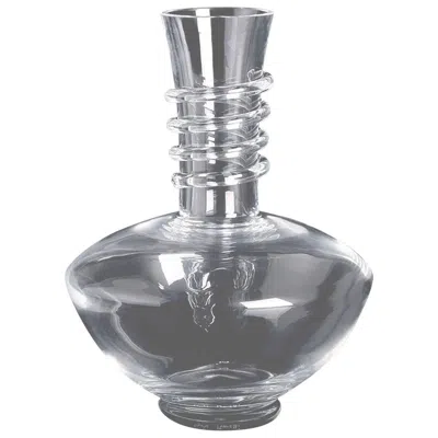 Pre-owned Carlo Moretti Albali  Contemporary Mouth Blown Murano Clear Glass Decanter In Gray