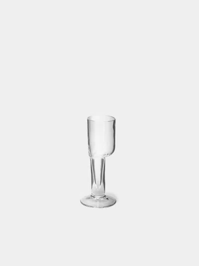 Carlo Moretti Asymmetric Hand-blown Murano Liqueur Glass  Abask Luxury Gift In Transparent