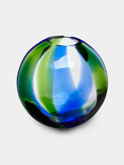 Carlo Moretti Atria Hand-blown Murano Glass Vase  Abask Luxury Gift In Multi