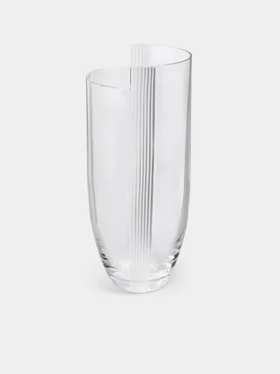 Carlo Moretti Bande Molate Hand-blown Murano Glass Vase  Abask Luxury Gift In White