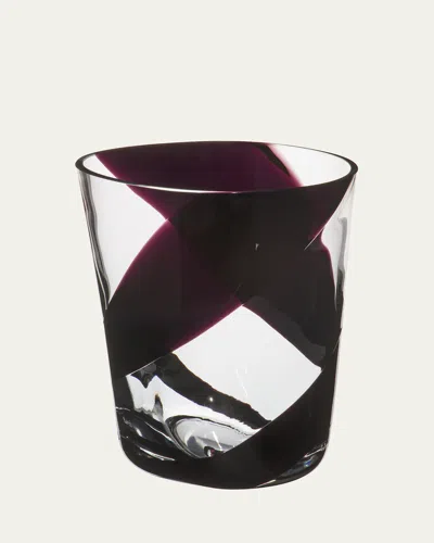 Carlo Moretti Bora 12.5 Oz. Drinking Glass, Black Ribbon In Burgundy