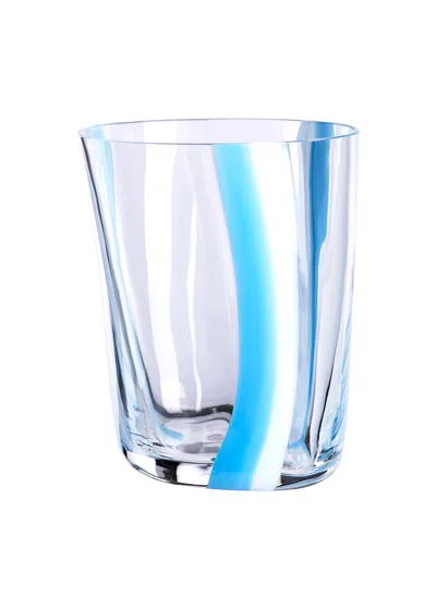 Carlo Moretti Bora Drinking Glass In Blue/white