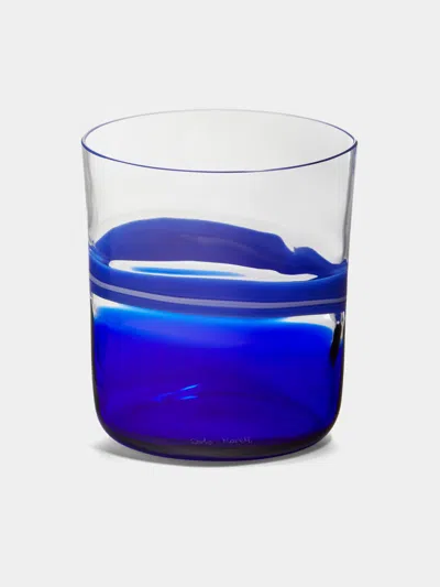 Carlo Moretti Bora Hand-blown Murano Glass Tumbler  Abask Luxury Gift In Blue
