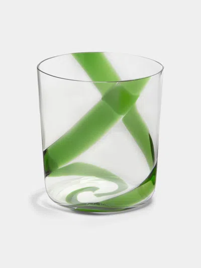 Carlo Moretti Bora Hand-blown Murano Glass Tumbler  Abask Luxury Gift In Green