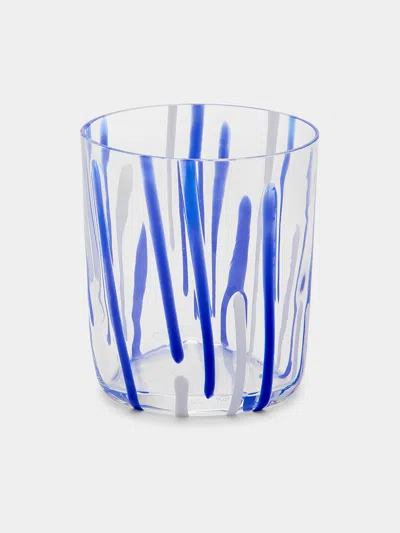 Carlo Moretti Bora Hand-blown Murano Glass Tumbler  Abask Luxury Gift In Blue