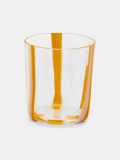 Carlo Moretti Bora Hand-blown Murano Glass Tumbler  Abask Luxury Gift In Orange