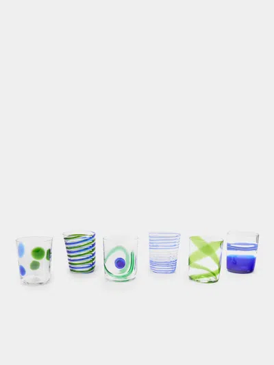 Carlo Moretti Bora Hand-blown Murano Glass Tumblers (set Of 6)  Abask Gift Set In Multi