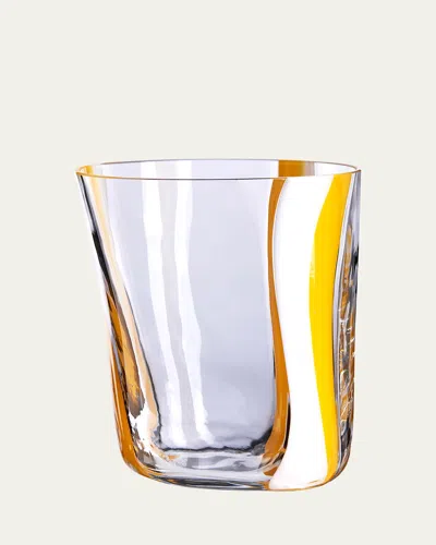 Carlo Moretti Bora Yellow And White Tumbler, 11 Oz. In Metallic