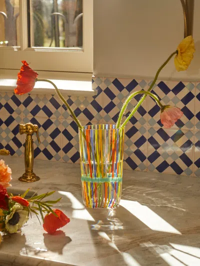 Carlo Moretti Calei Hand-blown Murano Glass Vase  Abask Luxury Gift In Multi