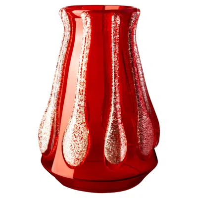 Pre-owned Carlo Moretti Colate Glittery Red Vase By