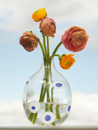 Carlo Moretti Hand-blown Murano Glass Bud Vase  Abask Luxury Gift In Blue