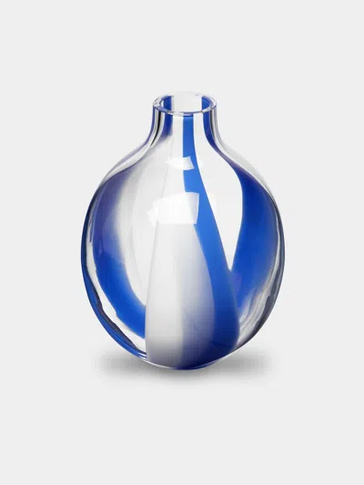 Carlo Moretti Hand-blown Murano Glass Bud Vase  Abask Luxury Gift In Blue