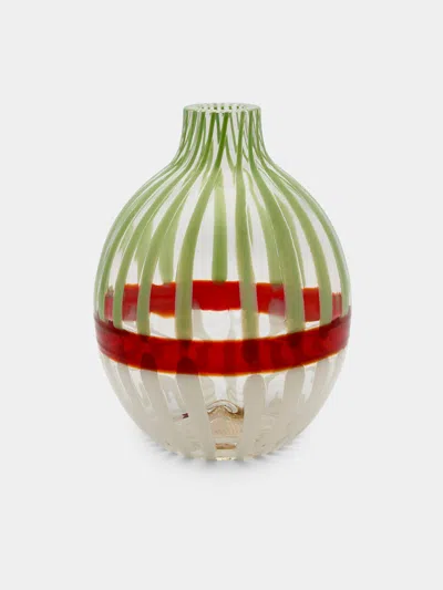 Carlo Moretti Hand-blown Murano Glass Bud Vase  Abask Luxury Gift In Green