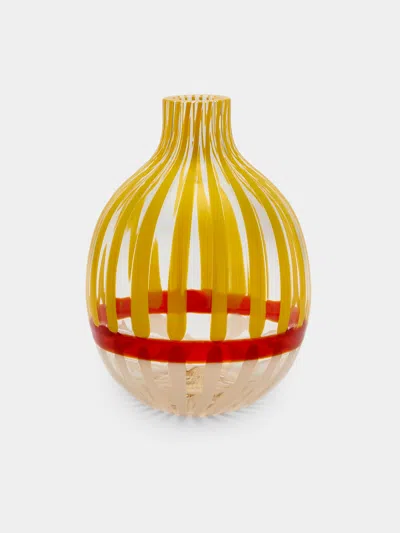Carlo Moretti Hand-blown Murano Glass Bud Vase  Abask Luxury Gift In Orange