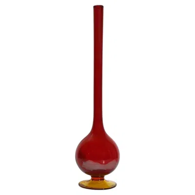 Pre-owned Carlo Moretti Hand-blown Murano Glass Pencil Vase, Italy, 1970s In Red