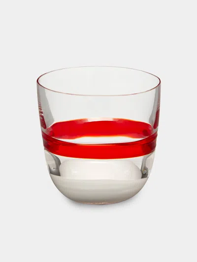 Carlo Moretti I Diversi Hand-blown Murano Glass Tumbler  Abask Luxury Gift In Red