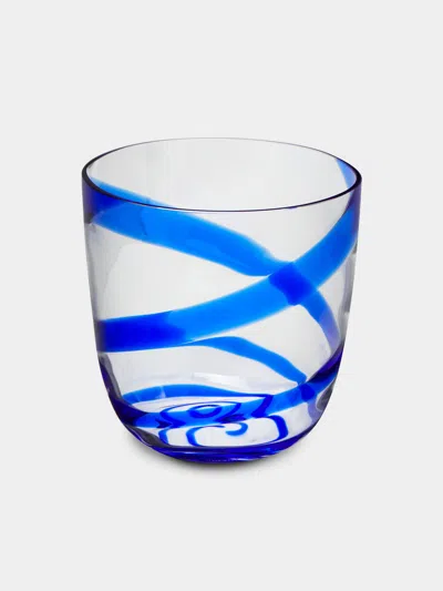 Carlo Moretti I Diversi Hand-blown Murano Glass Tumbler  Abask Luxury Gift In Blue
