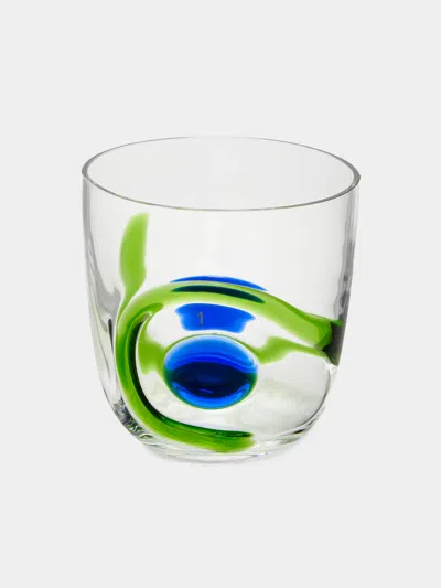 Carlo Moretti I Diversi Hand-blown Murano Glass Tumbler  Abask Luxury Gift In Green